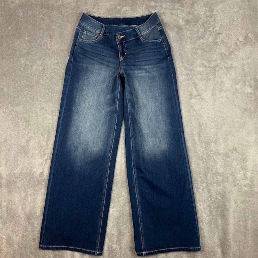 NWT Halara Flex Asymetric Low Rise Wide Leg Jeans Womens S Stretch Denim